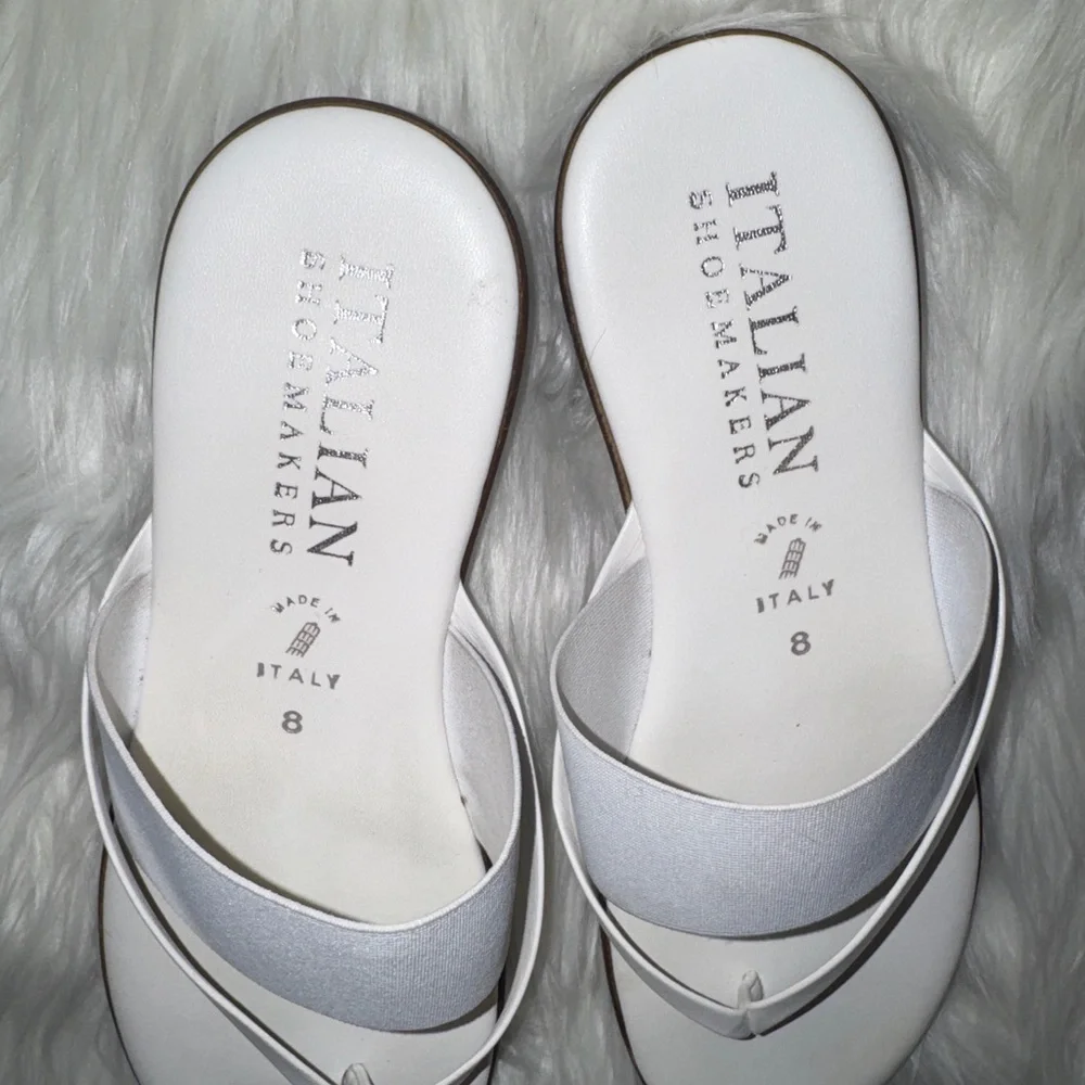 Italian shoemakers- size 8- white made in Italy- sandals - Picture 3 of 11